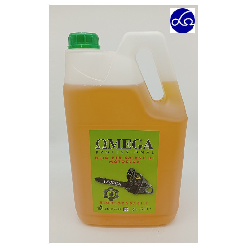Olio per motosega Omega lubrificante biodegradabile per catena 5lt.