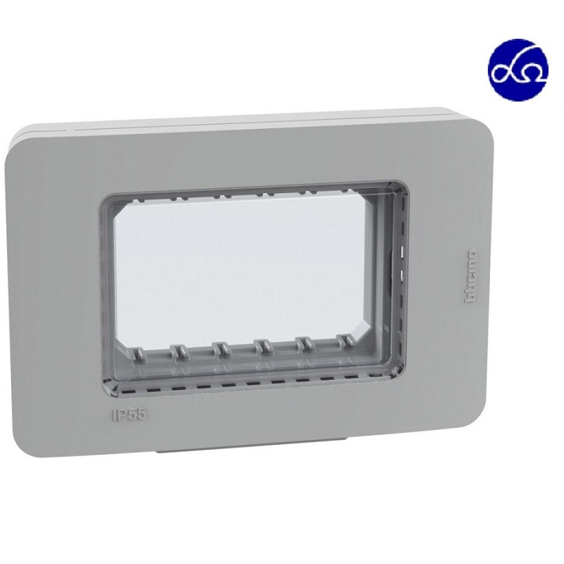 MATIXGO PLACCA IP55 3 MODULI GRIGIO